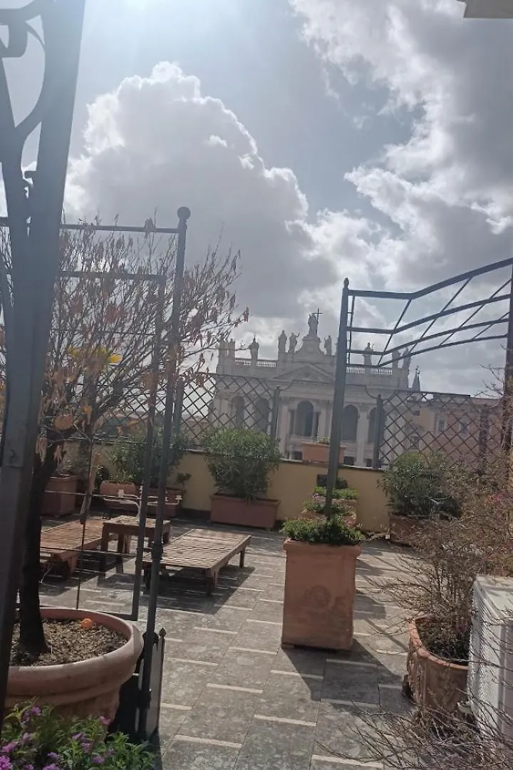 Terrace Of The Aureli Apartment Rome Italy